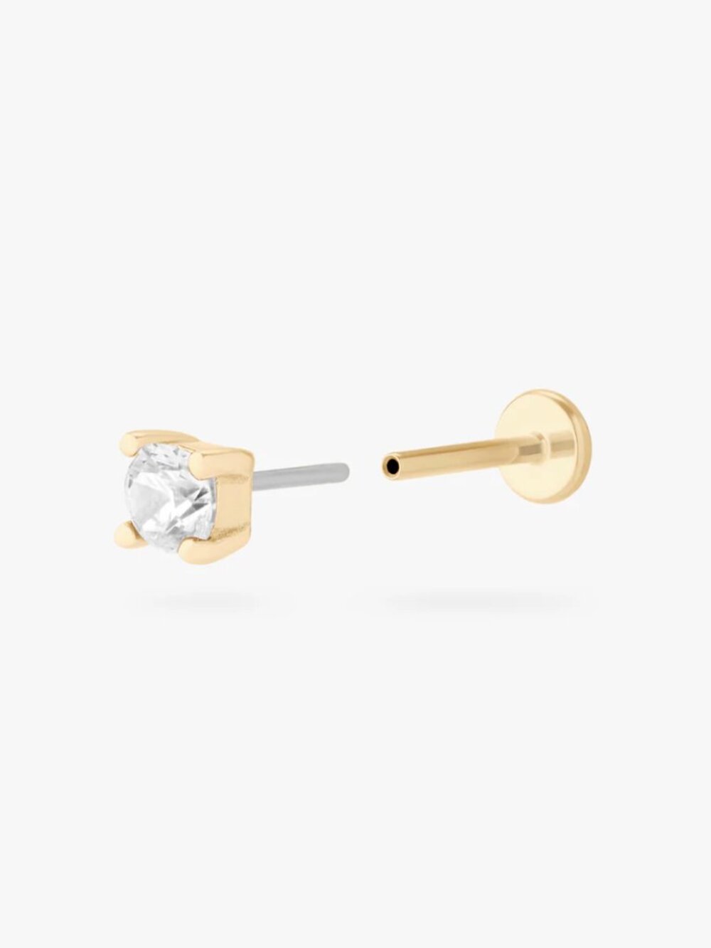 Pair of 14K Mini CZ Flatback Stud Earrings